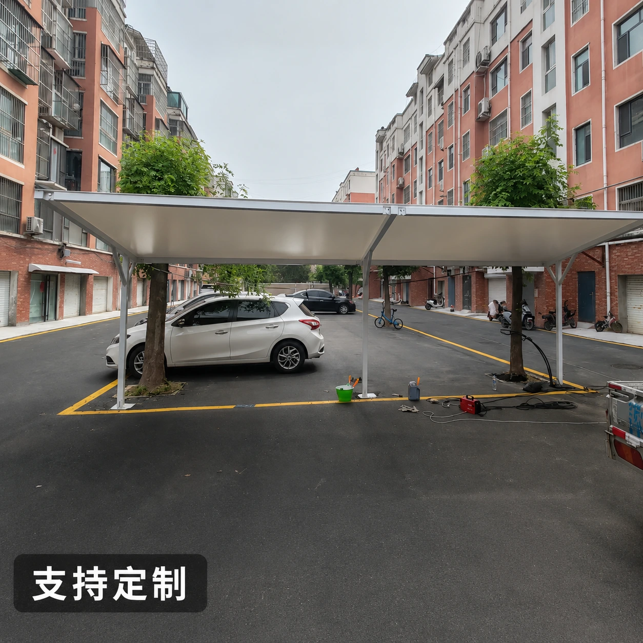 怀化充电桩膜结构电动车棚